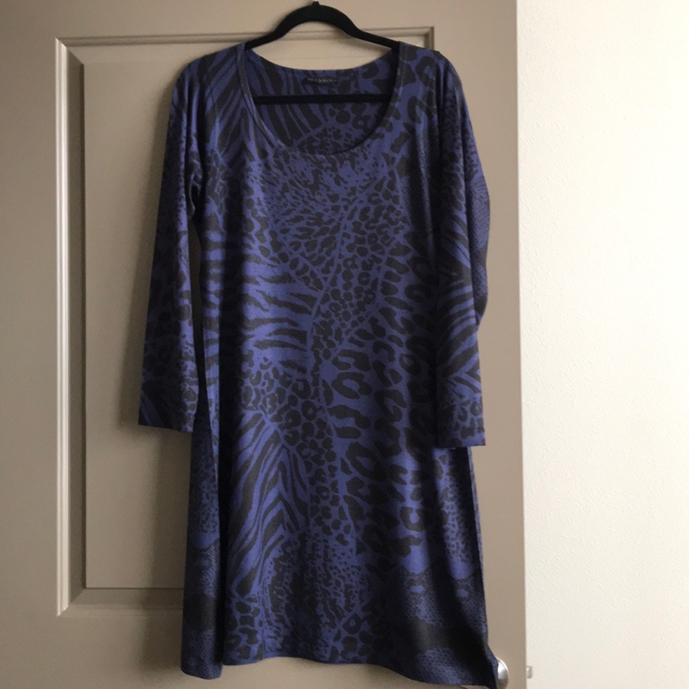 Blue and black dress